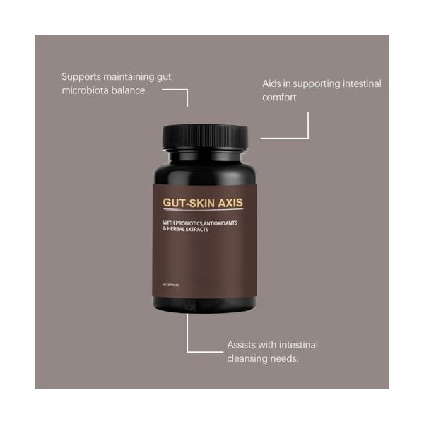 Axe intestin-peau, pour la clarté de la peau et le soutien de léquilibre digestif,1PCS Bactéries et levures