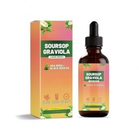Corossol Graviola Liquide, Soutien immunitaire et intestinal, 60 ml, sans sucre ni gluten,1PCS Bactéries et levures