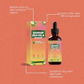 Corossol Graviola Liquide, Soutien immunitaire et intestinal, 60 ml, sans sucre ni gluten,1PCS Bactéries et levures