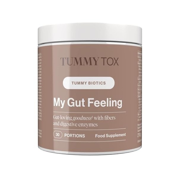 Probiotiques pour la santé intestinale - Psyllium, Fibres dAcacia, Guarana, Vitamine C - 30 portions, 210 g - My Gut Feeling