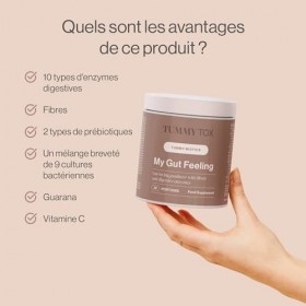Probiotiques pour la santé intestinale - Psyllium, Fibres dAcacia, Guarana, Vitamine C - 30 portions, 210 g - My Gut Feeling