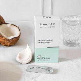 D-LAB Pro-Collagène Probiotiques | Cure Sticks 7 Jours | Complément Alimentaire Fabriqué en France | Probiotiques et Prébioti