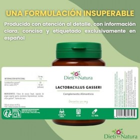 DIETI NATURA Lactobacillus Gasseri - 60 gélules - 1 capsule quotidienne - Probiotique pour bien-être digestif - Capsules végé