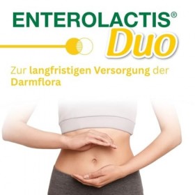 Enterolactis Duo - Nourriture naturelle de la flore intestinale et du microbiome intestinal avec L. Casei DG & inuline - Sans