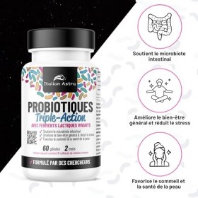 Italian Astra Probiotique Flore Intestinale 60 Gélules, Lactobacillus Rhamnosus et Plantarum, le Microbiote Intestinal et le 