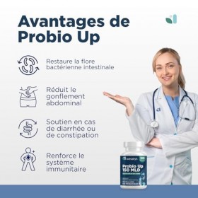 Probiotique flore intestinale - 150 Milliards UFC/Jour - 30 souches bactériennes, 120 Gélules Gastro-résistantes. Probiotique