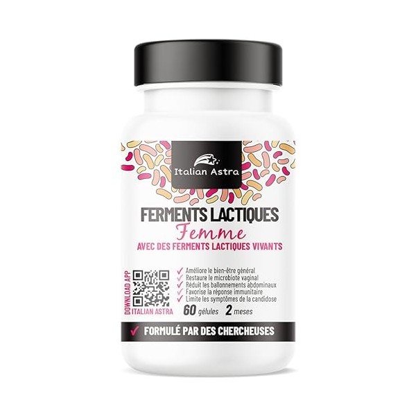 Probiotique Femme 205 Milliards UFC - Flore Intime & Intestinale - Cystite, Mycose, Ballonnements - L. Rhamnosus, L. Paracase