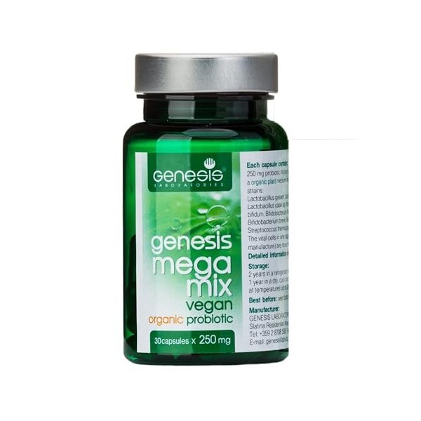 Genesis MegaMix Bio Probiotiques – Complément Alimentaire avec Bifidobacterium et Lactobacillus spp. Soutien Immunitaire, San