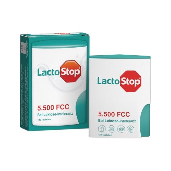 LactoStop 5500 FCC Tabletten bei Lactose-Intoleranz, 120 pc Tablettes