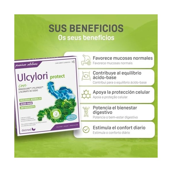 DIETMED ULCYLORI PROTECT 20sticks – complément alimentaire en sachets à diluer, étui de 20 sachets-dose, idéal pour ceux qui
