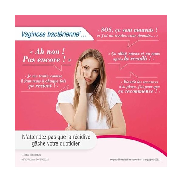 Effik Polybactum Ovule Vaginal 3 Ovules Bactéries et levures
