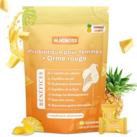 WindBoss Gummies Probiotiques Féminins – Soutien Quotidien de lÉquilibre Féminin avec Slippery Elm pour lÉquilibre du pH et