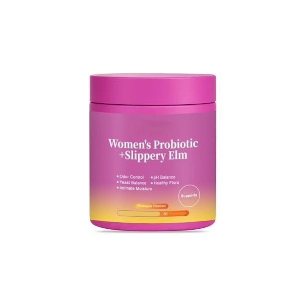 Her Juicy Womens Probiotique + Orme glissant | Soutient léquilibre du pH, Odeur | Végétalien, sans gluten l 60 unités,1Pcs Ba...