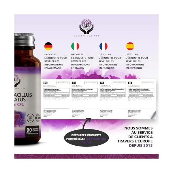 EN Lactobacillus Crispatus | 90 Probiotiques Puissants pour Femmes - 5 Milliards dUFC par Portion | Sans OGM Sans Gluten San