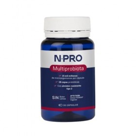 NPRO MULTIPRObiota 30cap. – complément complet proposé en gélules pratiques, boîte de 30 gélules, contribue au fonctionnement