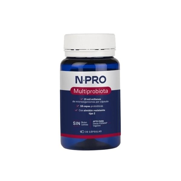 NPRO MULTIPRObiota 30cap. – complément complet proposé en gélules pratiques, boîte de 30 gélules, contribue au fonctionnement