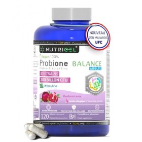 Probiotique flore intestinale - 200 Milliards UFC/Jour - 30 souches bactériennes, 120 Gélules Gastro-résistantes. Probiotique