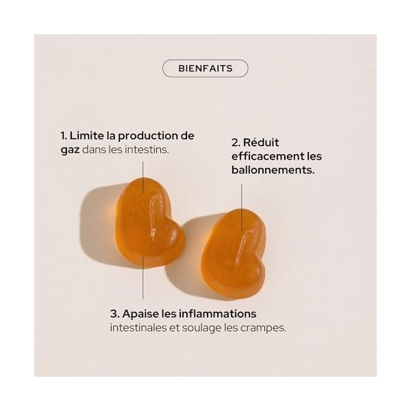 EPYCURE - Gummies Anti-Ballonnements - Digestion Facile sans Ballonnements - 100% Naturel - Menthe, Camomille, Bifidobacteriu...