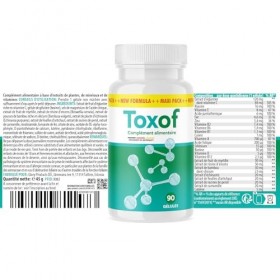 Tox Of gélules | Avec des ingrédients de haute qualité comme le cynorrhodon ou lencens| 90 gélules par boîte | 1x