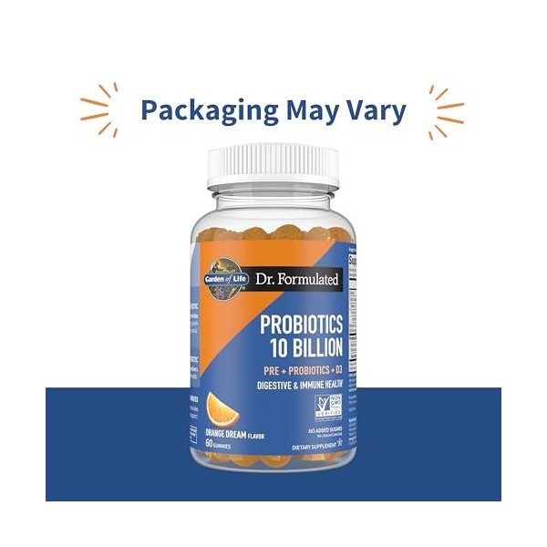 Garden of Life Dr. Formulated Probiotics 10 Billion, Orange Dream - 60 gummies Bactéries et levures