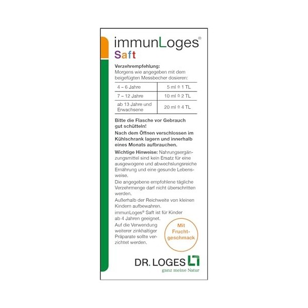 immunLoges Saft für ein gesundes Immunsystem, 150 ml