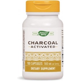 Natures Way - Pouvoir certifié par Adsorbency élevé de charbon actif - 100 Capsules