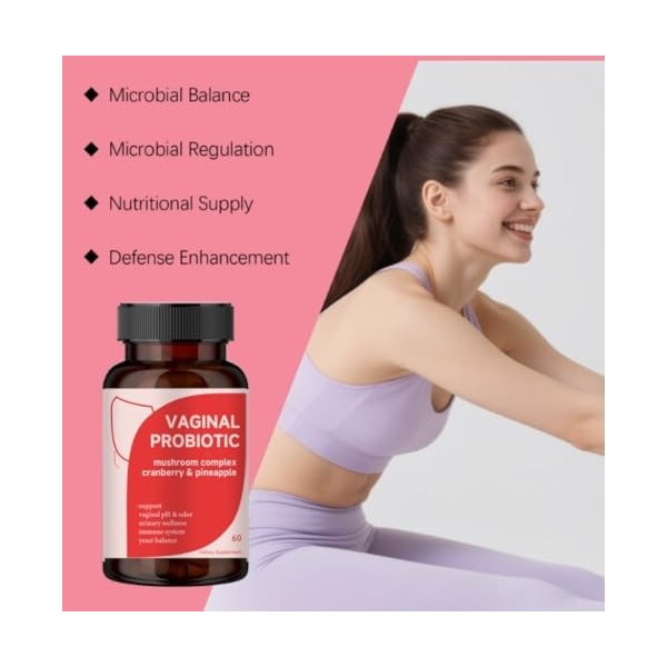Probiotiques vaginaux pour femmes, soutient la santé vaginale, 60 unités,1Pcs Bactéries et levures