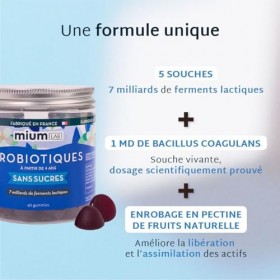 Mium Lab - Probiotiques 5 souches & 7 Milliards dUFC - Renforcement Flore Intestinale, Digestion, Transit régulier - Adultes ...