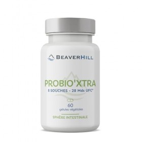 PROBIO’XTRA | Probiotiques | 8 souches vivantes | 60 Gélules végétales | BEAVERHILL | Confort digestif – Humeur – Stress – Im