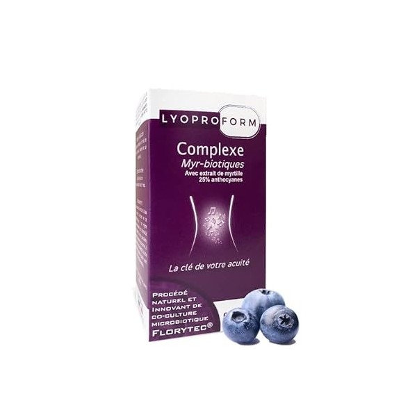 Extrait de myrtille - 25% anthocyanes | Myrtille & probiotiques | Complément alimentaire - Equilibre digestif - Santé oculair