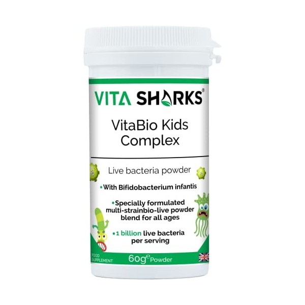 Sachets faciles VitaBio Kids Complex. Digestion, soutien immunitaire et rétablissement après une maladie. Convient aux nourri