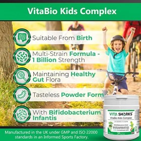 Sachets faciles VitaBio Kids Complex. Digestion, soutien immunitaire et rétablissement après une maladie. Convient aux nourri