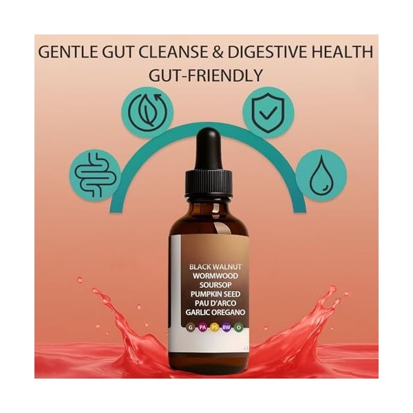Nutralis Black Walnut Absinthe Gut Cleanse, Soutient léquilibre intestinal et digestif, Améliore lénergie,1PCS Bactéries et l...