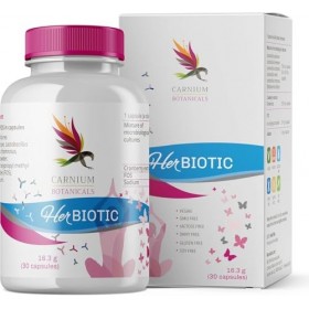 Carnium Botanicals Her Biotic – Complexe de Probiotiques avec Lactobacillus, Bifidobacterium, Extrait de Canneberge, D-Mannos