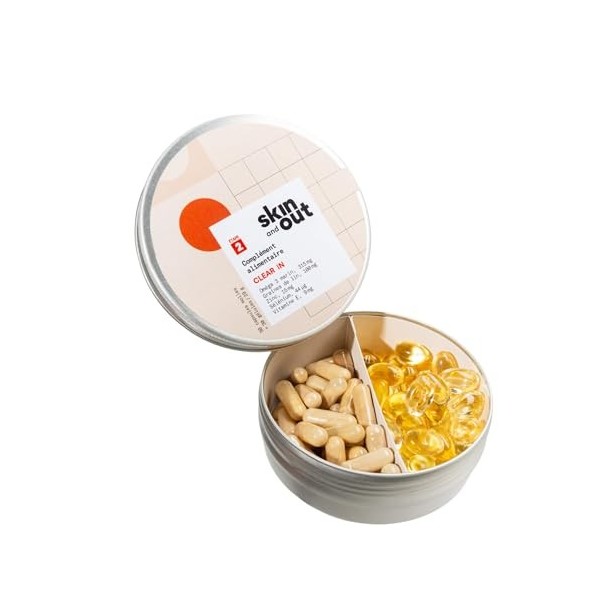 Skin & Out - Complément Alimentaire Stop-Boutons - Soulage linflammation de la peau - Cure 1 mois - Acné hormonale - Régulat
