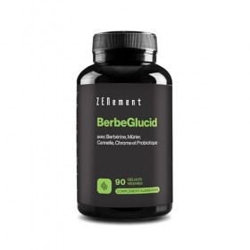 BerbeGlucid - Pour Glucose et Glucides - Berbérine, Mûrier, Cannelle, Chrome et Probiotique - 90 Gélules Véganes, Sans Additi