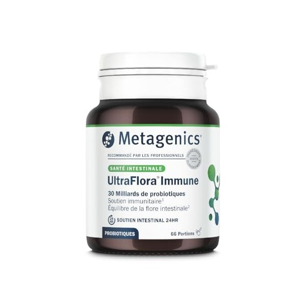 Metagenics UltraFlora Immune - Double Action - 30 miliards de Probiotiques et Vitamine D - Soutient immunitaire - Équilibre d