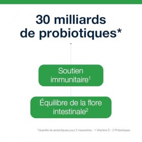 Metagenics UltraFlora Immune - Double Action - 30 miliards de Probiotiques et Vitamine D - Soutient immunitaire - Équilibre d