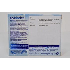 Luv Biotics Pastilles au citron sans sucre avec probiotiques oraux, xylitol et aloe vera - 3 x 30 pastilles