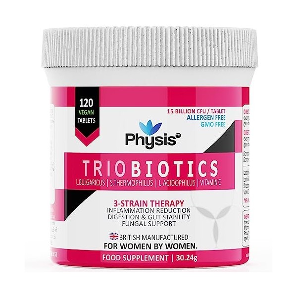 Physis Orale Femme | 180 Cachets | Traitement Muguet, Cystite, UTI &Vaginite Bactérienne | Bactéries Utiles | 3in1 Flore Inte...