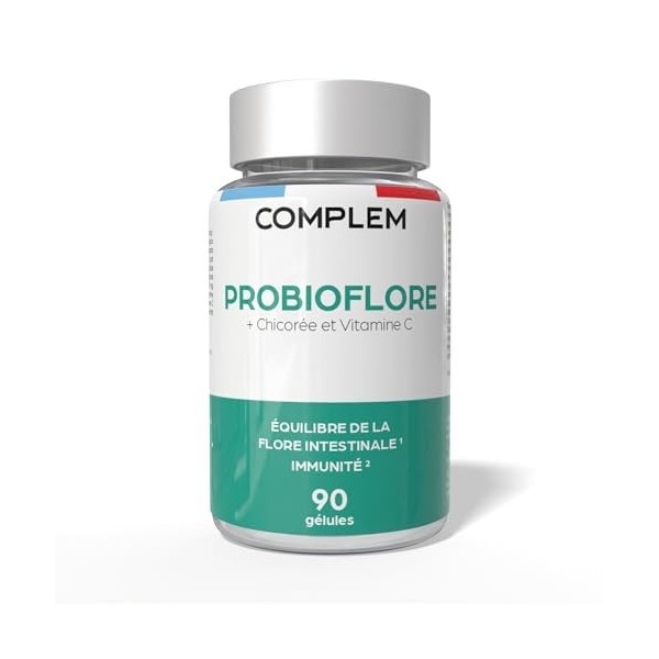 COMPLEM Probioflore – Probiotiques Multi-Souches – Flore Intestinale & Microbiote – 90 Gélules Gastro-Résistantes – Complémen