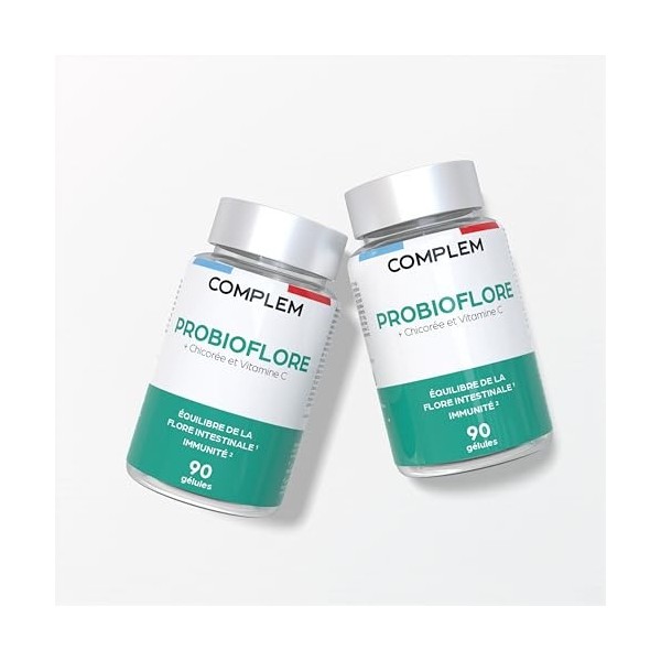 COMPLEM Probioflore – Probiotiques Multi-Souches – Flore Intestinale & Microbiote – 90 Gélules Gastro-Résistantes – Complémen