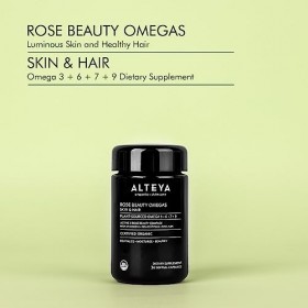 Alteya Organics Beauty Oméga 3,6,7,9 avec Rose Otto – Pour une peau nette, des cheveux denses et des ongles forts – Complémen