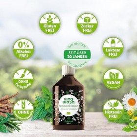 Vita Biosa Original 500 ml de qualité bio – Boisson fermentée avec bactéries lactiques issues de 19 herbes – Micro-organismes