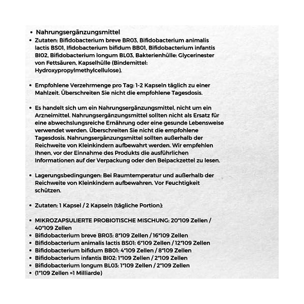 ProbioBalance Bifidobacterium Balance Forte Microencapsulé Probiotiques 5 souches de 10 milliards de bactéries 60 gélules Ali