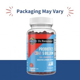 Garden of Life Dr. Formulated Probiotics Kids 5 Billion Gummies, Strawberry - 60 gummies Bactéries et levures