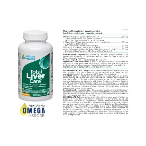 Platinum Naturals Total Liver Care 60 Softgels
