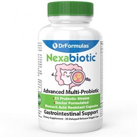 Dr. Formulas Nexabiotic Probiotics avec 23 variétés Probtiotic including Infantis, Saccharomyces Boulardii, Acidophilus, 30 C