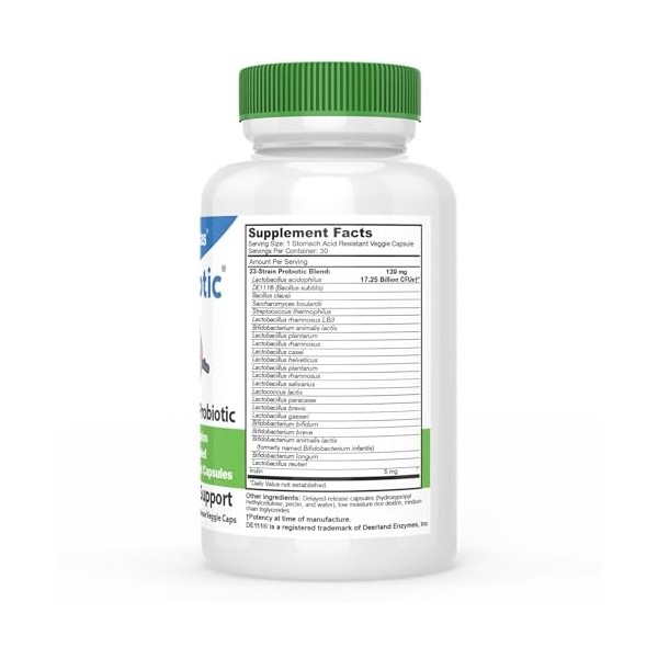 Dr. Formulas Nexabiotic Probiotics avec 23 variétés Probtiotic including Infantis, Saccharomyces Boulardii, Acidophilus, 30 C