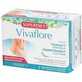 SUPERDIET, Vivaflore Transit,Ventre Plat, 100 Capsules !Nouvelle formule !